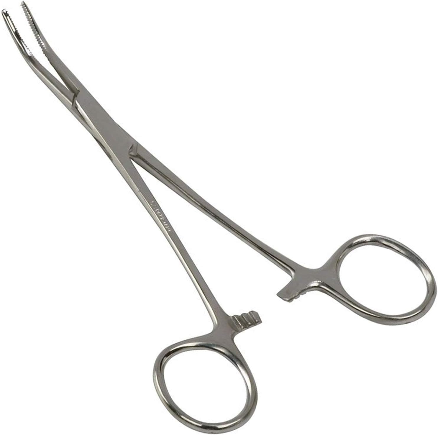 1 Count (Pack of 1) Silver Curved Kelly Forceps Locking Tweezers Clamp - QIAO CrystalQIAO CrystalQIAO Crystal