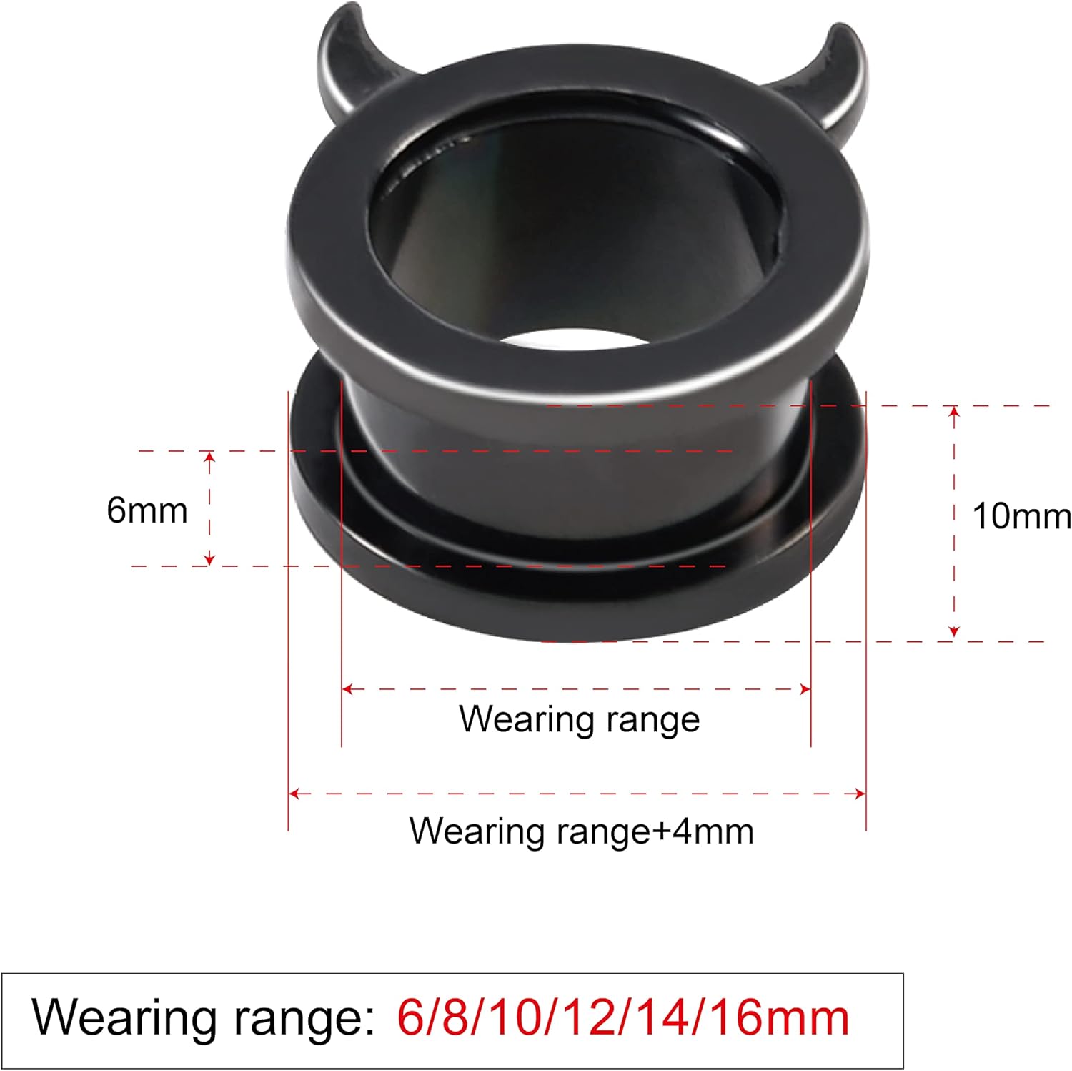 1 Pair Flesh Piercing Plugs Tunnels Evil Style Earrings Stretchers Expander - QIAO CrystalQIAO CrystalQIAO Crystal