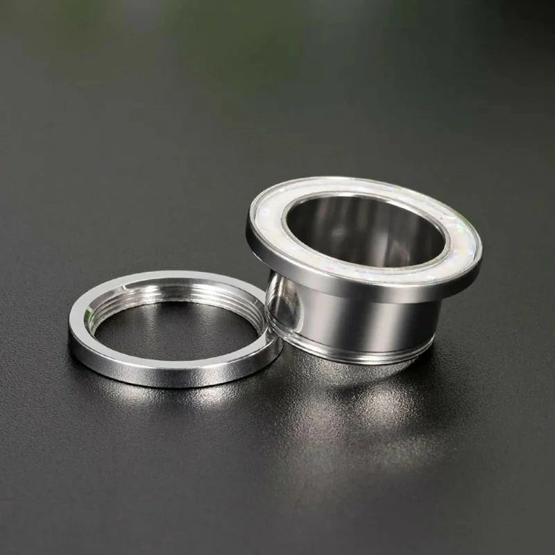 1 Pair Gauges Earrings Circle Fake Opal Tunnels Ear Plugs - QIAO CrystalQIAO CrystalQIAO Crystal