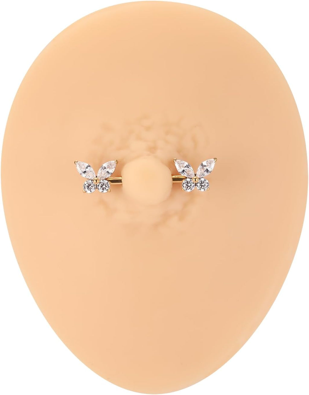 1 Pair Titanium Nipple Piercing Jewelry Butterfly Cube Zircon Nipple Rings Nipple Barbell Internally Threaded Nipple Bars Bridge Piercing Jewelry - QIAO CrystalQIAO CrystalQIAO Crystal