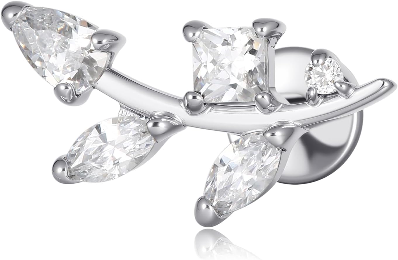 1 Piece Flat Back Earrings Cartilage Studs Tragus Conch Helix Piercings Cubic Zirconia Earring - QIAO CrystalQIAO CrystalQIAO Crystal