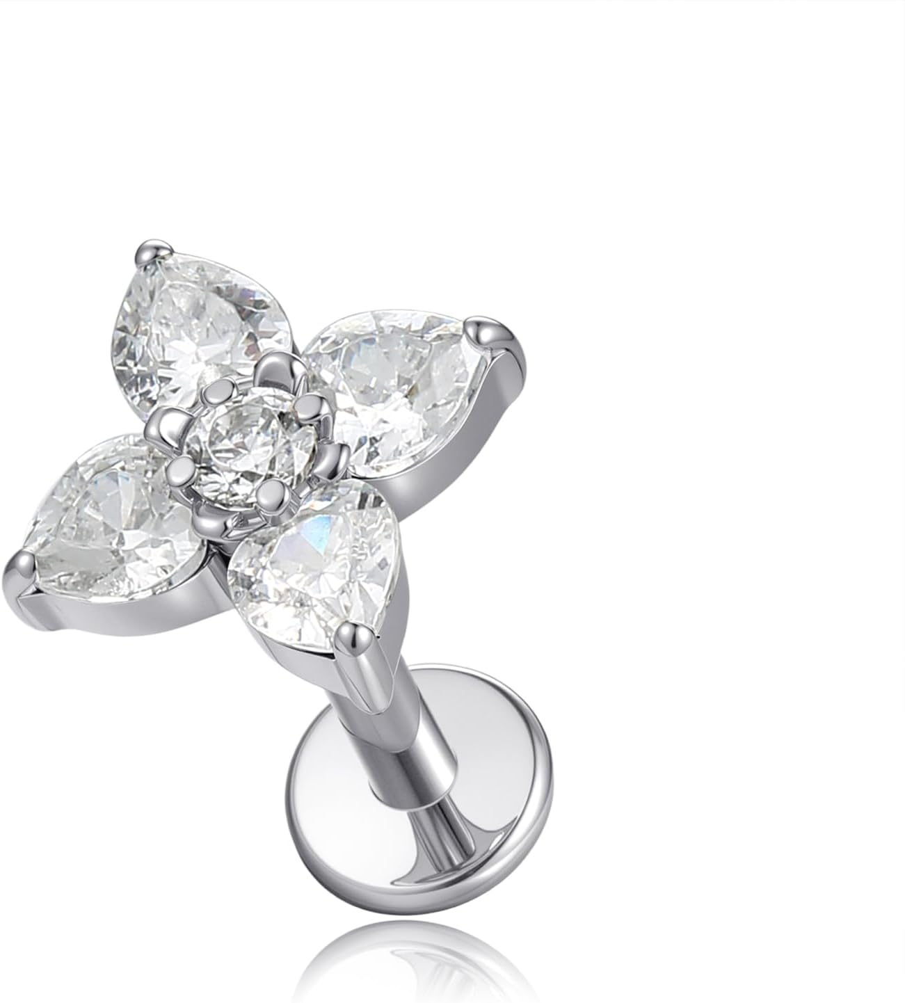 1 Piece Flat Back Earrings Cartilage Studs Tragus Conch Helix Piercings Cubic Zirconia Earring - QIAO CrystalQIAO CrystalQIAO Crystal