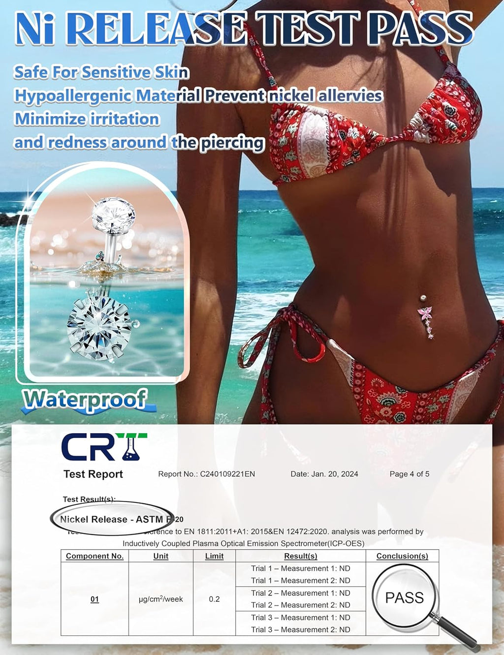 10 Pcs 14K Gold Plated Belly Button Ring - Dangle Surgical Stainless Steel Belly Rings for Women 14G CZ Heart Opal Clicker Floating Navel Belly Button Piercing Silver/14K Gold Plated/Pink - 我的商店我的商店我的商店