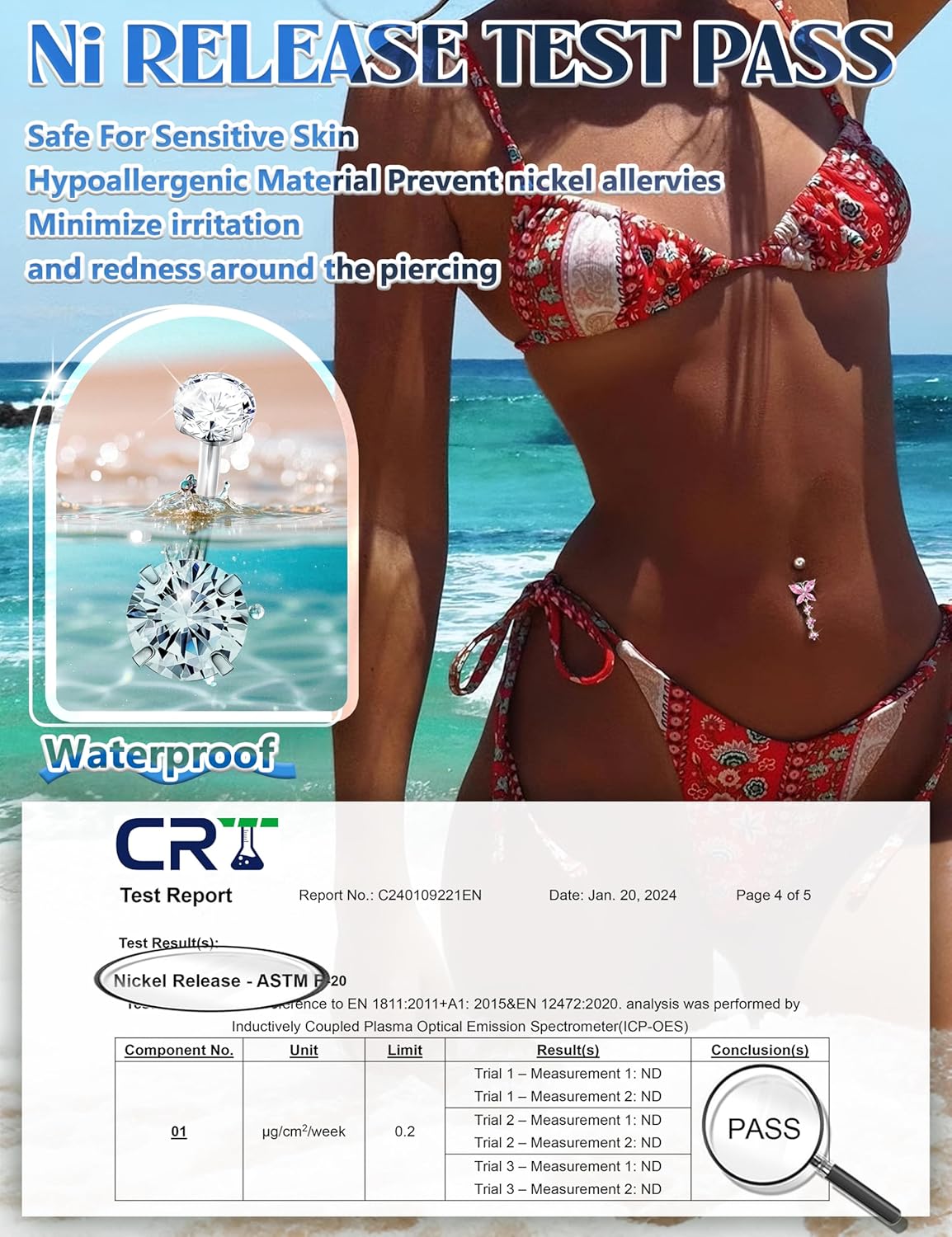 10 Pcs 14K Gold Plated Belly Button Ring - Dangle Surgical Stainless Steel Belly Rings for Women 14G CZ Heart Opal Clicker Floating Navel Belly Button Piercing Silver/14K Gold Plated/Pink - 我的商店我的商店我的商店