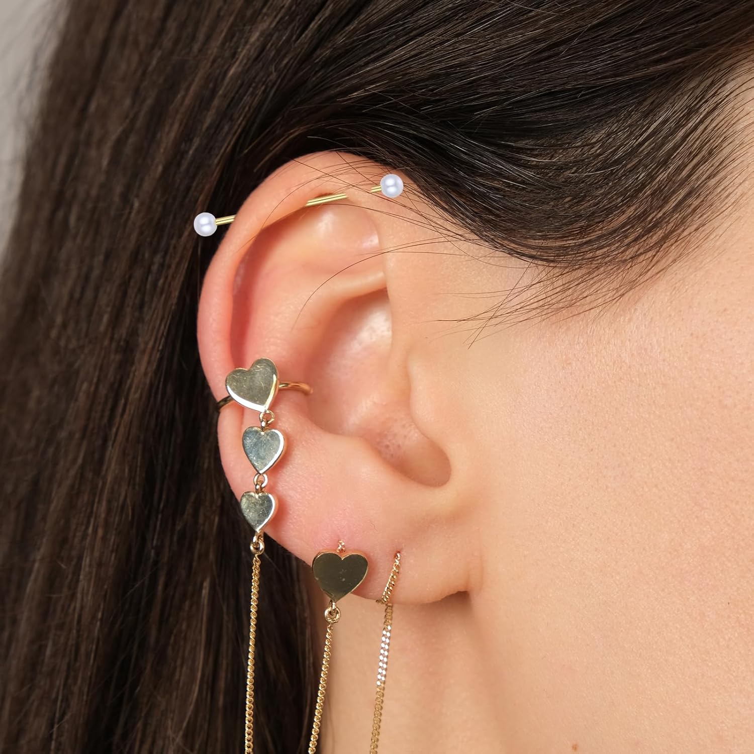 10Pcs 14G Industrial Piercing Jewelry Surgical Steel Industrial Barbell Earrings Cartilage Helix - QIAO CrystalQIAO CrystalQIAO Crystal