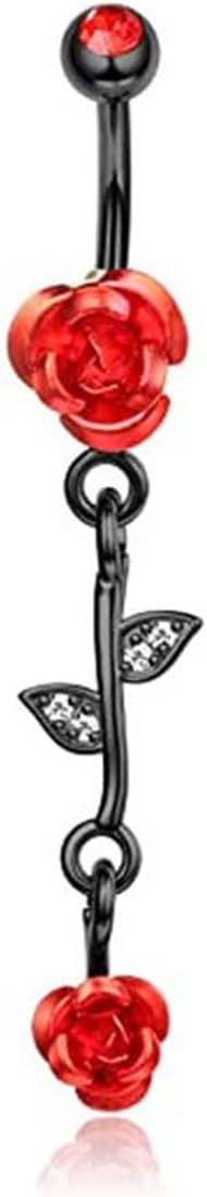 12PCS Belly Button Ring 14G Belly Rings Surgical Stainless Steel Navel Rings Belly Button Piercing Jewelry for Women - 我的商店我的商店我的商店