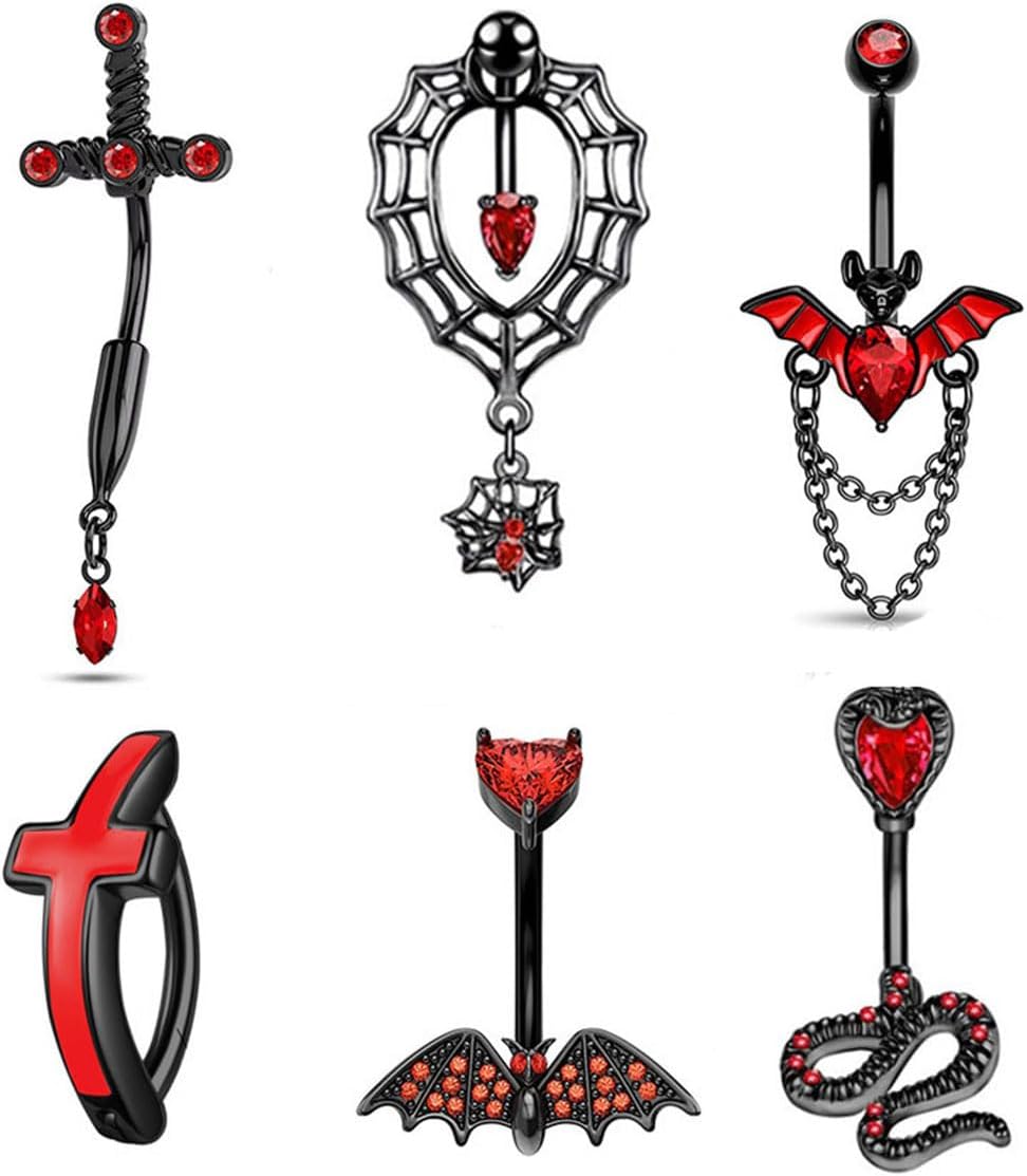 12PCS Belly Button Ring 14G Belly Rings Surgical Stainless Steel Navel Rings Belly Button Piercing Jewelry for Women - 我的商店我的商店我的商店