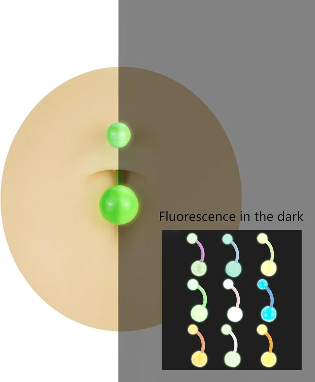 13 Pcs Plastic Belly Button Rings for Sports 14G Silicone Curved Piercings Clear Rings for Sports Navel Piercing Jewelry - 我的商店我的商店我的商店