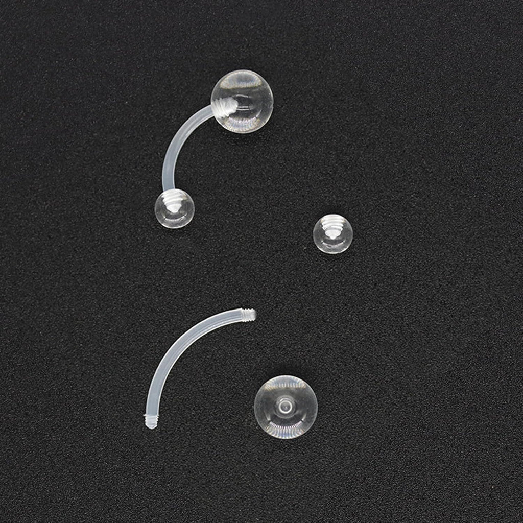 13 Pcs Plastic Belly Button Rings for Sports 14G Silicone Curved Piercings Clear Rings for Sports Navel Piercing Jewelry - 我的商店我的商店我的商店