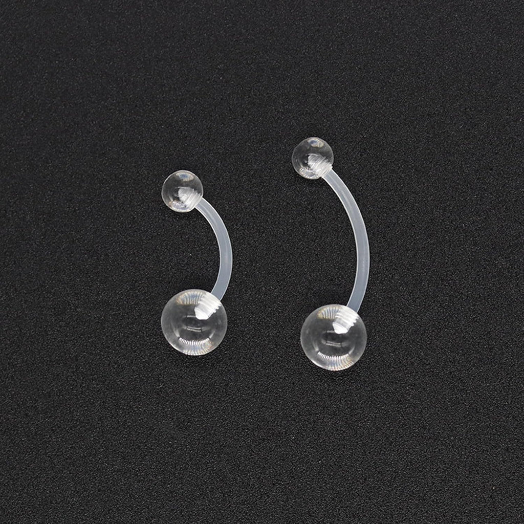 13 Pcs Plastic Belly Button Rings for Sports 14G Silicone Curved Piercings Clear Rings for Sports Navel Piercing Jewelry - 我的商店我的商店我的商店