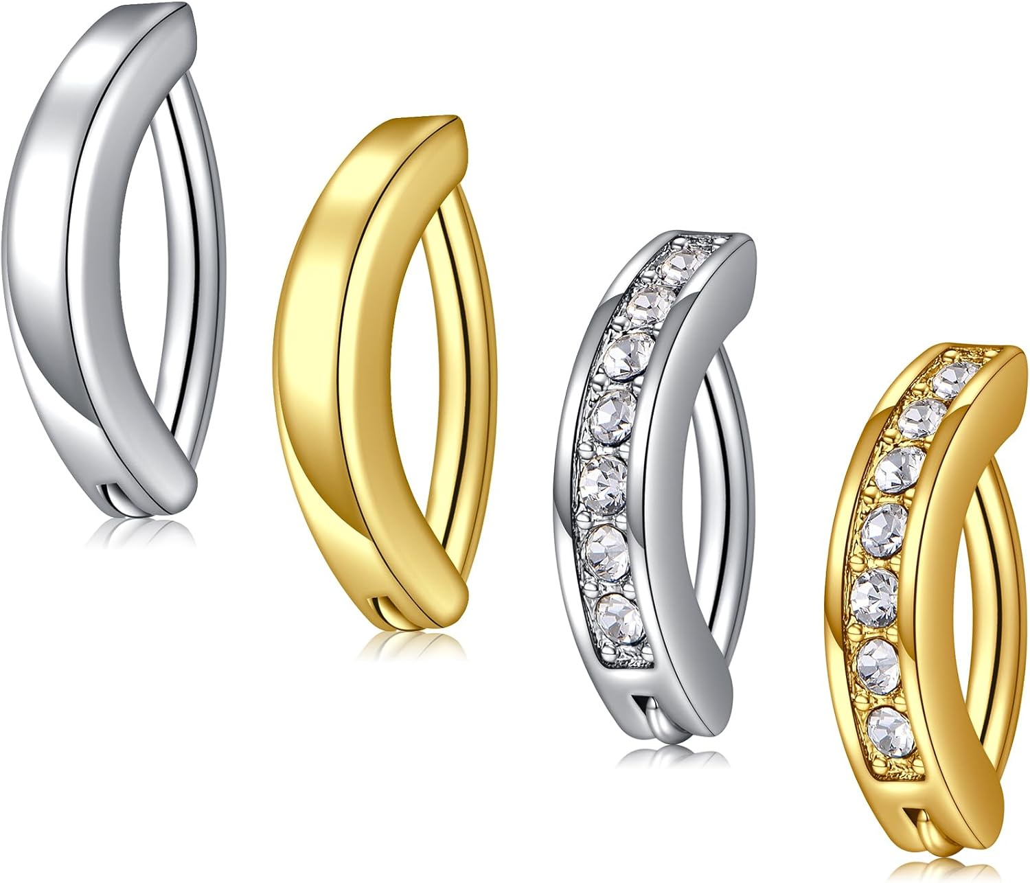 1/4 Inch Short Belly Button Rings 14G 6mm Stainless Steel Short Belly Navel Button Rings for Women Men - 我的商店我的商店我的商店