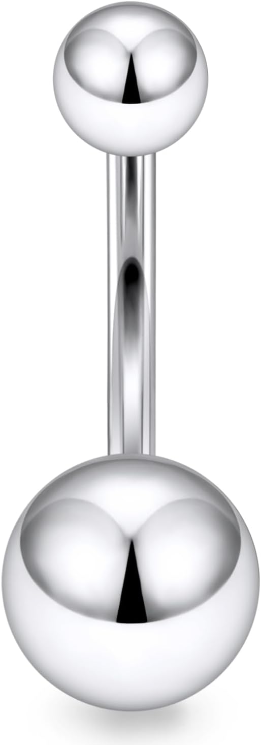 14G 16G Astm F136 Titanium Belly Button Ring Piercing Jewelry Navel Rings Stud G23 Solid Titanium Belly Button Rings Barbell Piercing Jewelry for Women 8MM 10MM 12MM 14MM Bars - 我的商店我的商店我的商店