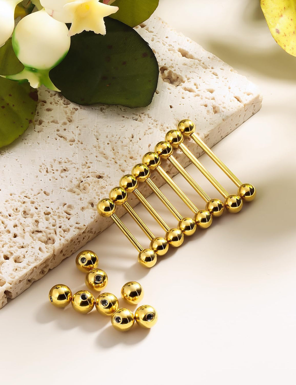 14G 16G Nipple Tongue Rings Stainless Steel Straight Barbells Piercing Jewelry Short Long Bar Silver Black Gold Bridge Piercings For Women Men 12Mm 14Mm 16Mm 18Mm Length Ball Size 5MM 6MM - QIAO CrystalQIAO CrystalQIAO Crystal