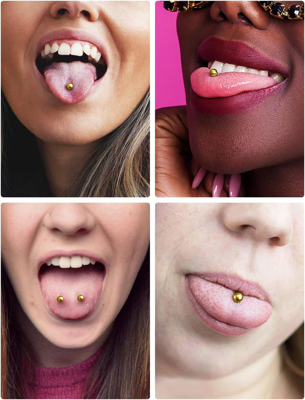 14G 16G Nipple Tongue Rings Stainless Steel Straight Barbells Piercing Jewelry Short Long Bar Silver Black Gold Bridge Piercings For Women Men 12Mm 14Mm 16Mm 18Mm Length Ball Size 5MM 6MM - QIAO CrystalQIAO CrystalQIAO Crystal