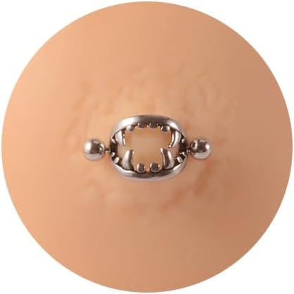 14G 16G Spooky Nipple Piercing Jewelry for Halloween, Vampire Skull Nipple Rings Surgical Steel for Men and Women, Nipple Shields Barbell Rings - QIAO CrystalQIAO CrystalQIAO Crystal