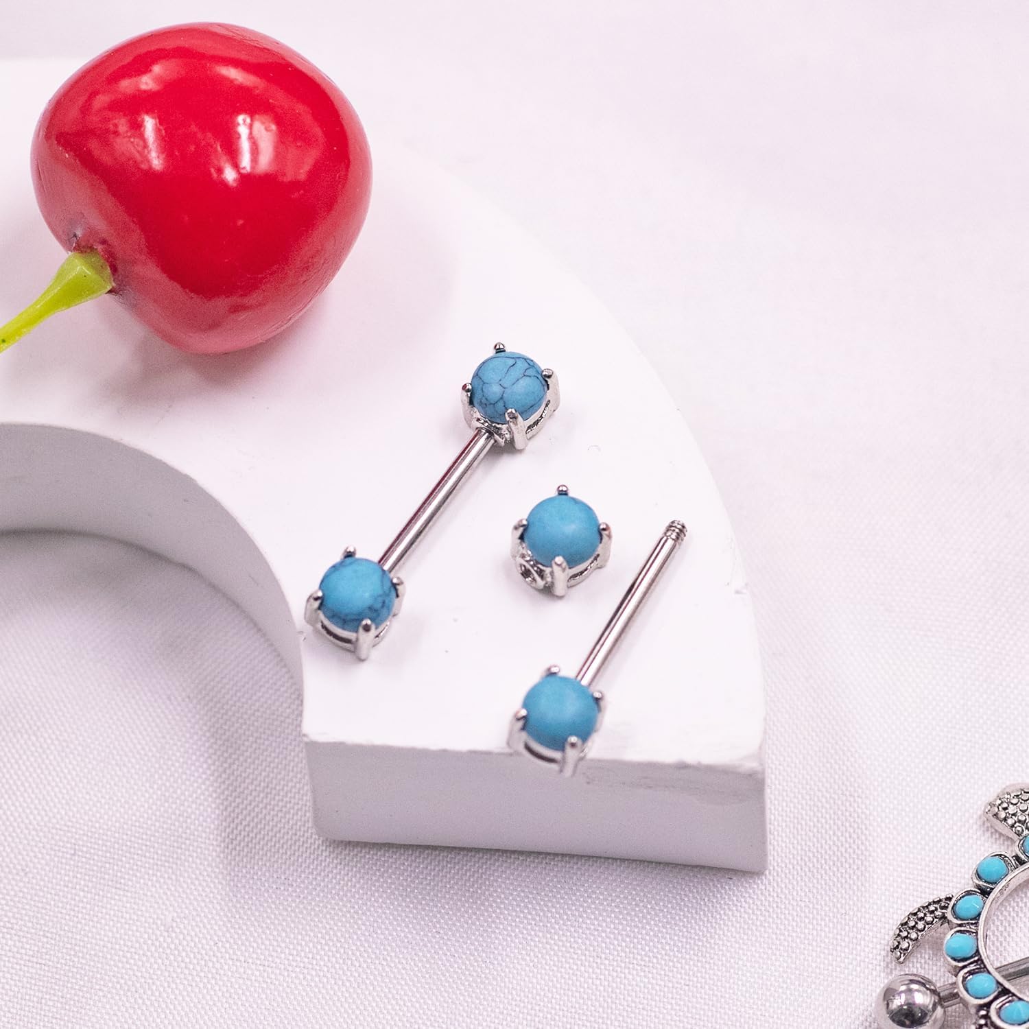 14G 316L Cute Animal Nipple Rings Stainless Steel Turtle,Cat,Rabbit Nipple Barbell Rings Body Piercing Jewelry for Women - QIAO CrystalQIAO CrystalQIAO Crystal