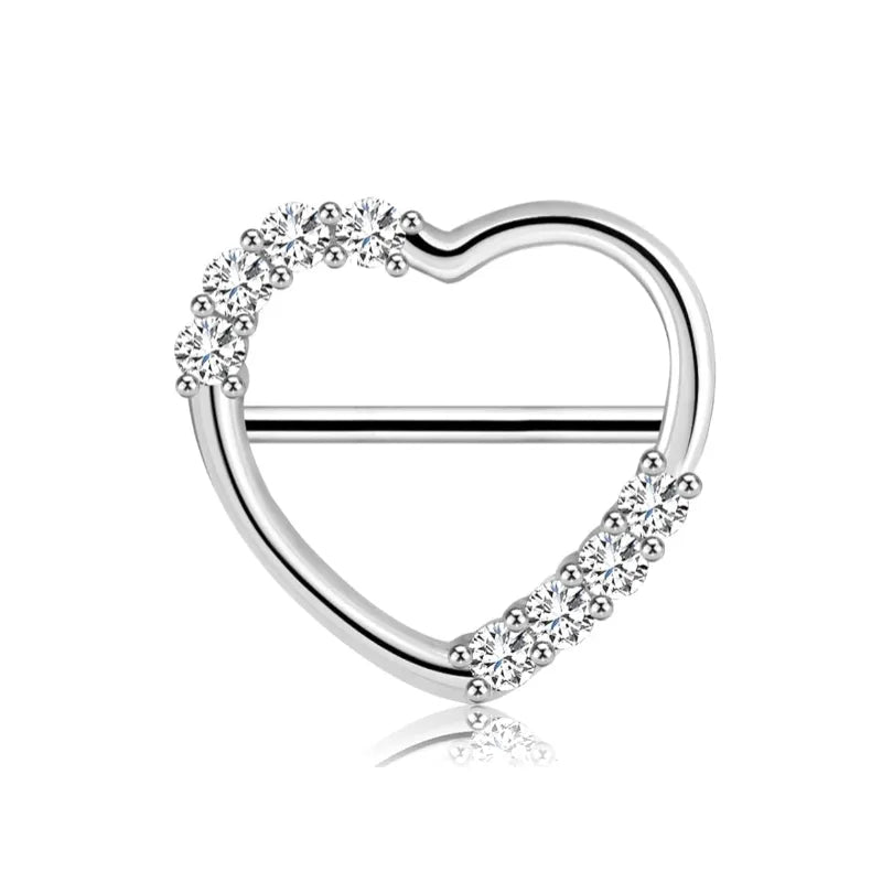 14G 316L Surgical Steel Barbell Dainty Shiny Clear CZ Nipple Clicker - QIAO CrystalQIAO CrystalQIAO Crystal