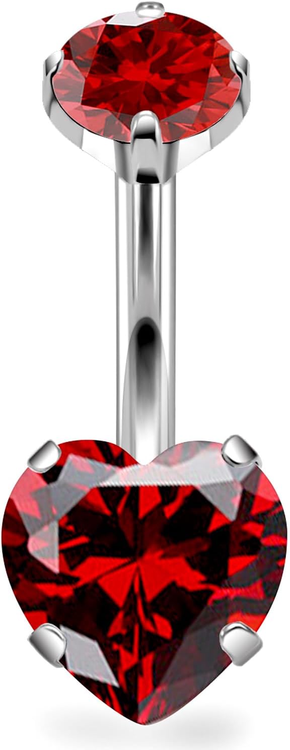 14G Astm F136 Titanium Internally Threaded Belly Button Ring Piercing Jewelry Cubic Zirconia Navel Rings Stud Belly Ring Barbell Piercing Jewelry for Women Men 10MM Bars - 我的商店我的商店我的商店