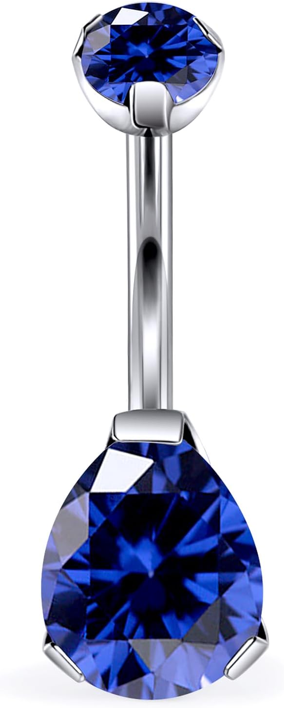 14G Astm F136 Titanium Internally Threaded Belly Button Ring Piercing Jewelry Cubic Zirconia Navel Rings Stud Belly Ring Barbell Piercing Jewelry for Women Men 10MM Bars - 我的商店我的商店我的商店