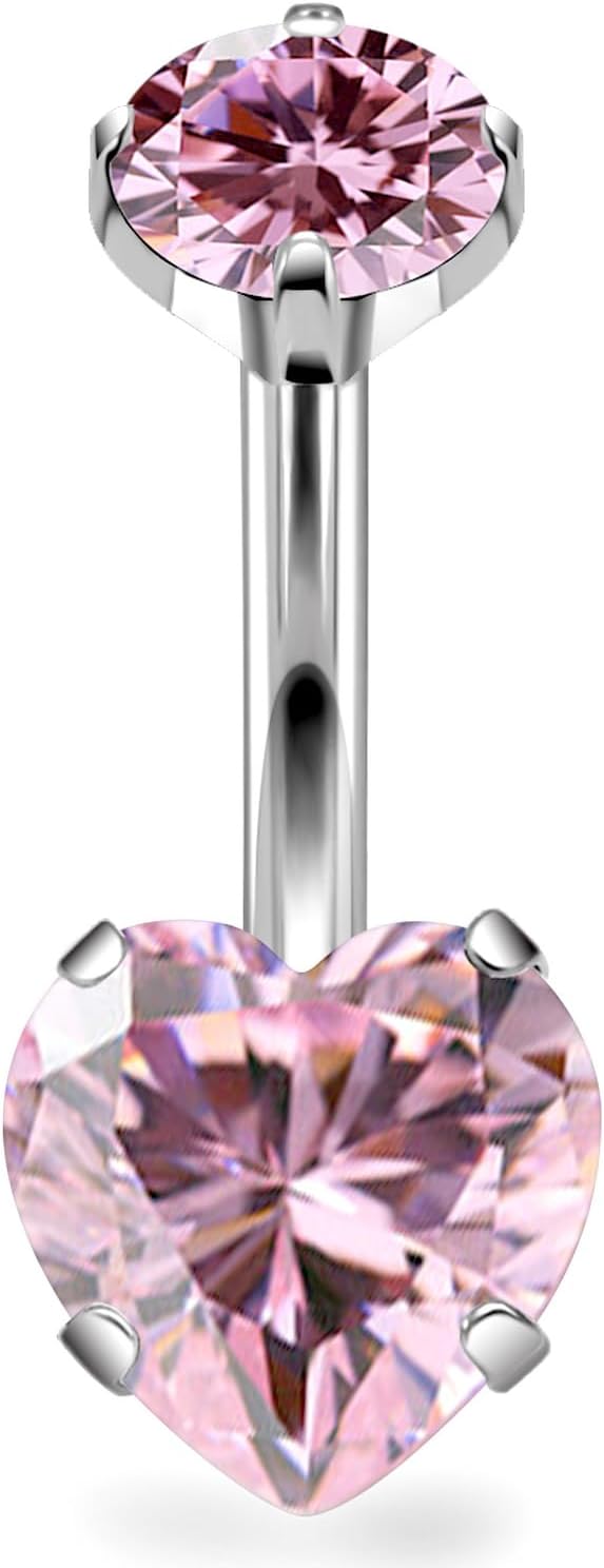 14G Astm F136 Titanium Internally Threaded Belly Button Ring Piercing Jewelry Cubic Zirconia Navel Rings Stud Belly Ring Barbell Piercing Jewelry for Women Men 10MM Bars - 我的商店我的商店我的商店