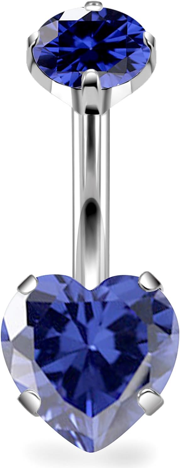 14G Astm F136 Titanium Internally Threaded Belly Button Ring Piercing Jewelry Cubic Zirconia Navel Rings Stud Belly Ring Barbell Piercing Jewelry for Women Men 10MM Bars - 我的商店我的商店我的商店