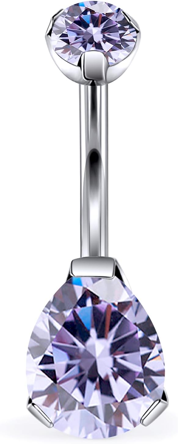 14G Astm F136 Titanium Internally Threaded Belly Button Ring Piercing Jewelry Cubic Zirconia Navel Rings Stud Belly Ring Barbell Piercing Jewelry for Women Men 10MM Bars - 我的商店我的商店我的商店