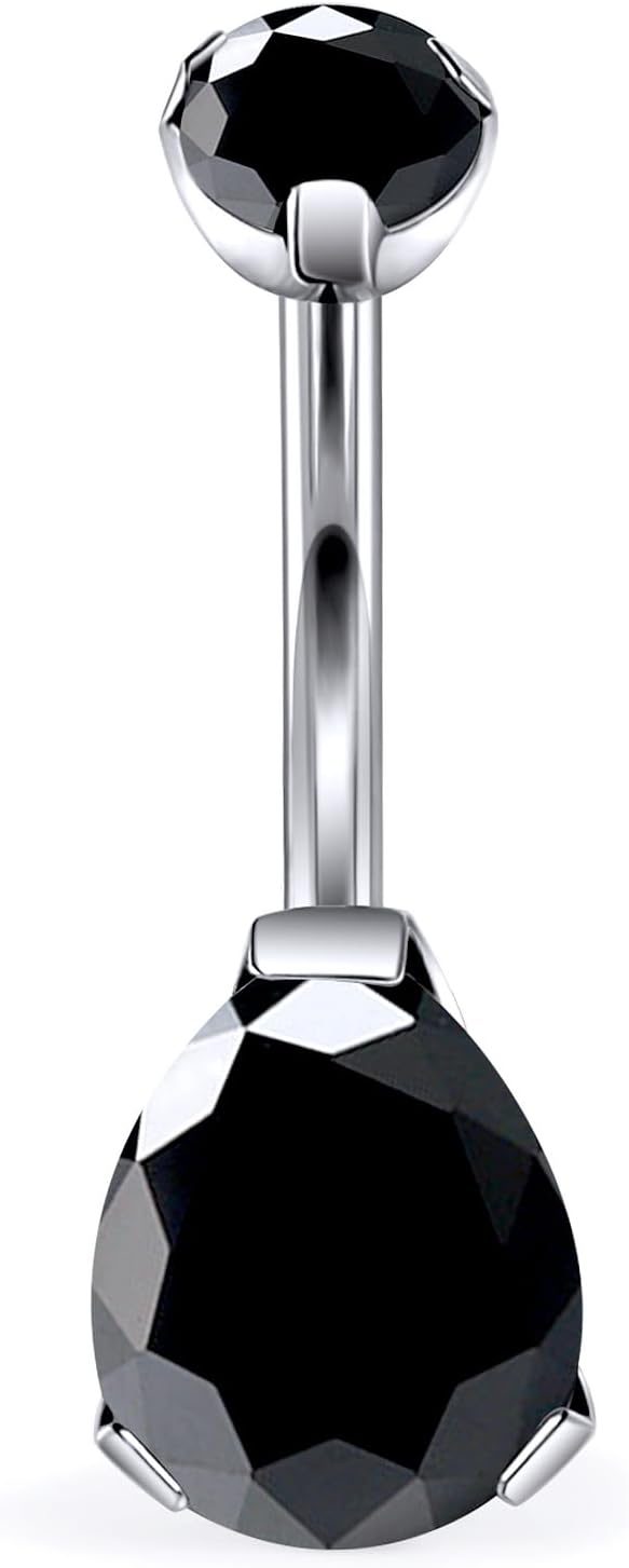 14G Astm F136 Titanium Internally Threaded Belly Button Ring Piercing Jewelry Cubic Zirconia Navel Rings Stud Belly Ring Barbell Piercing Jewelry for Women Men 10MM Bars - 我的商店我的商店我的商店