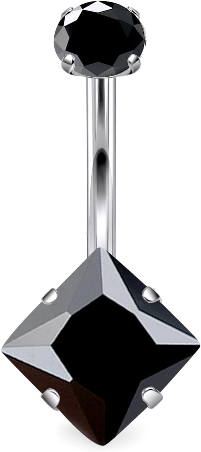 14G Astm F136 Titanium Internally Threaded Belly Button Ring Piercing Jewelry Cubic Zirconia Navel Rings Stud Belly Ring Barbell Piercing Jewelry for Women Men 10MM Bars - 我的商店我的商店我的商店