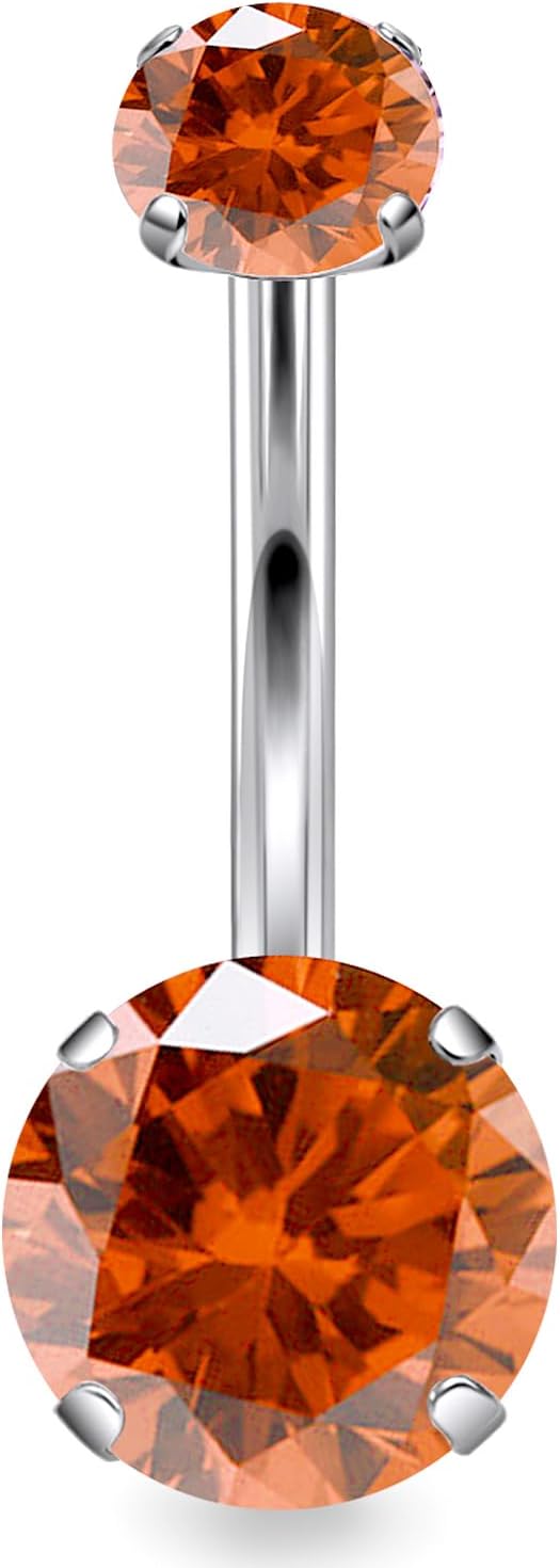 14G Astm F136 Titanium Internally Threaded Belly Button Ring Piercing Jewelry Cubic Zirconia Navel Rings Stud Belly Ring Barbell Piercing Jewelry for Women Men 10MM Bars - 我的商店我的商店我的商店