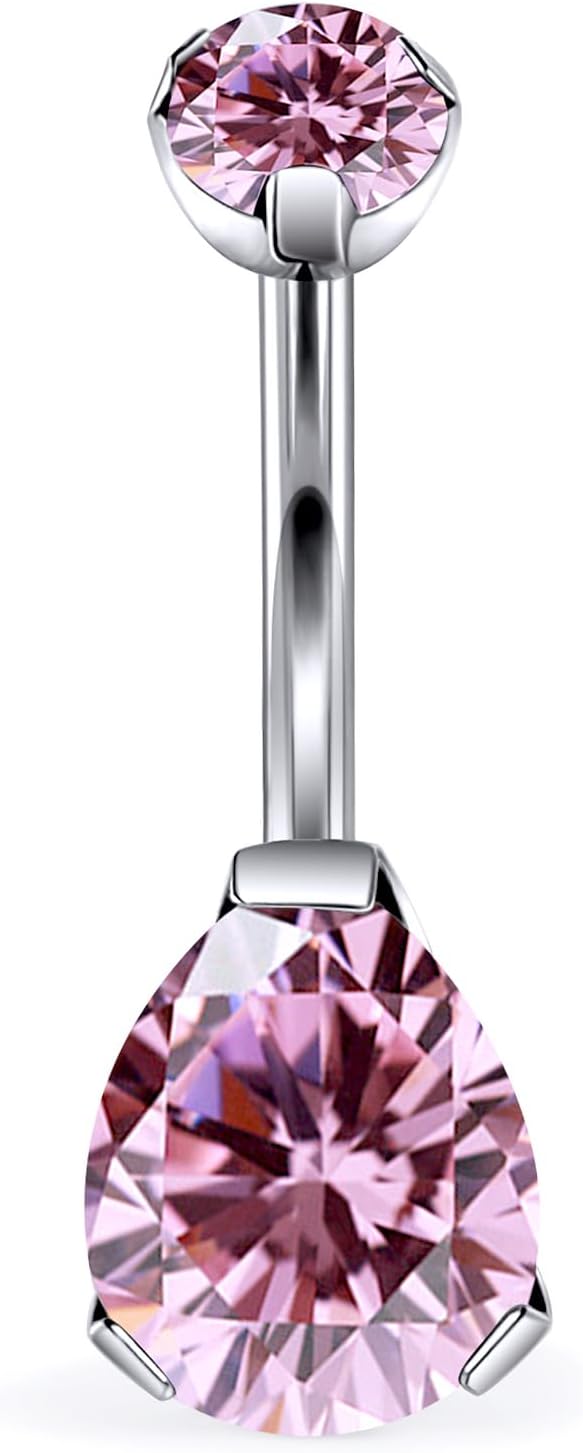 14G Astm F136 Titanium Internally Threaded Belly Button Ring Piercing Jewelry Cubic Zirconia Navel Rings Stud Belly Ring Barbell Piercing Jewelry for Women Men 10MM Bars - 我的商店我的商店我的商店