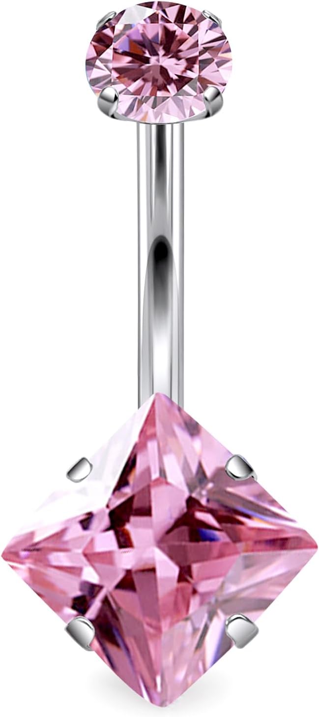 14G Astm F136 Titanium Internally Threaded Belly Button Ring Piercing Jewelry Cubic Zirconia Navel Rings Stud Belly Ring Barbell Piercing Jewelry for Women Men 10MM Bars - 我的商店我的商店我的商店