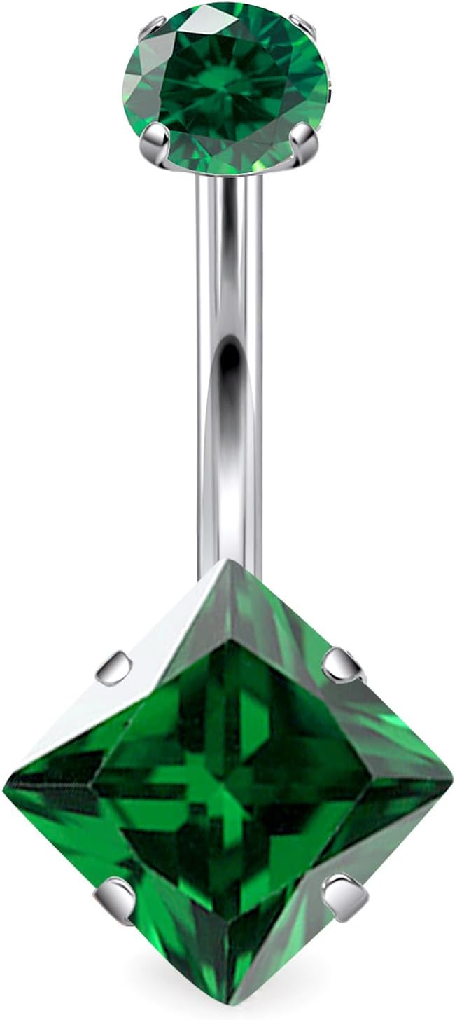 14G Astm F136 Titanium Internally Threaded Belly Button Ring Piercing Jewelry Cubic Zirconia Navel Rings Stud Belly Ring Barbell Piercing Jewelry for Women Men 10MM Bars - 我的商店我的商店我的商店