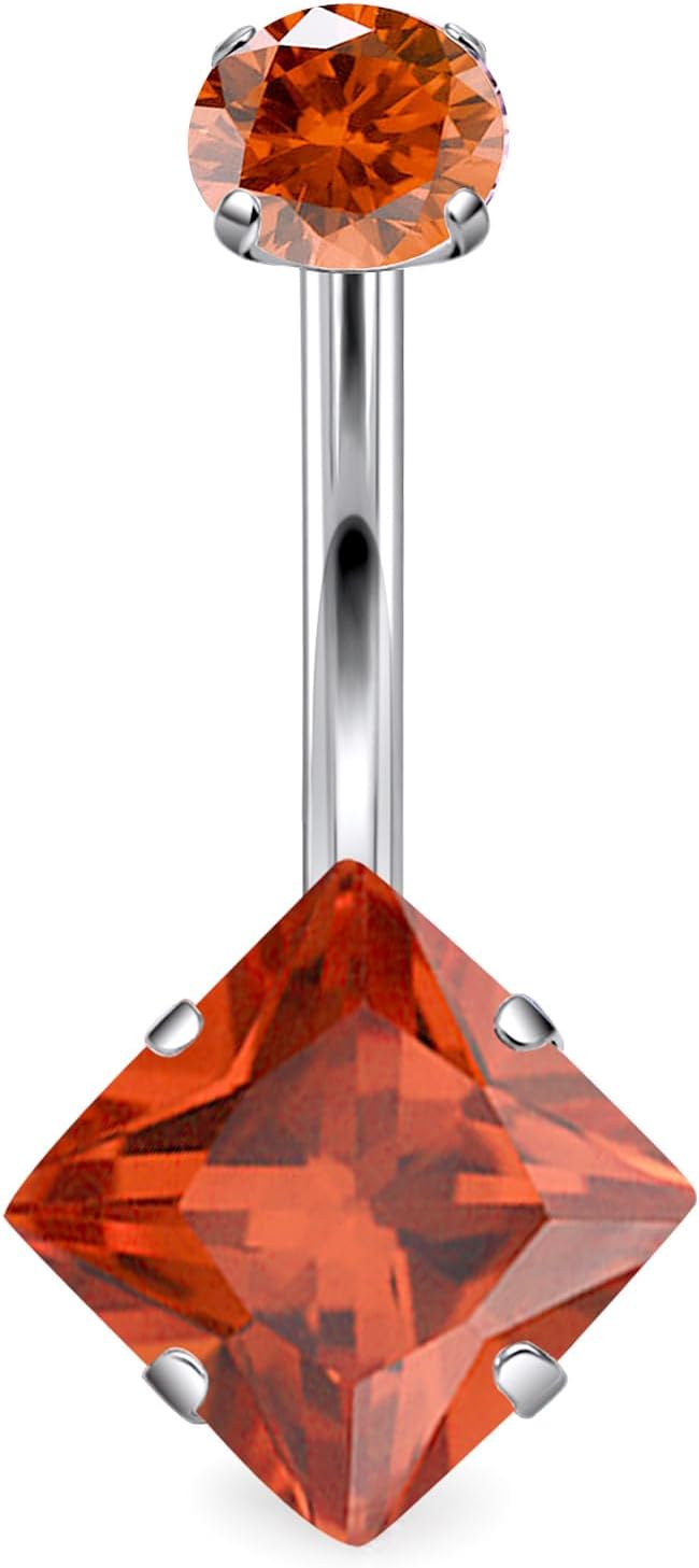 14G Astm F136 Titanium Internally Threaded Belly Button Ring Piercing Jewelry Cubic Zirconia Navel Rings Stud Belly Ring Barbell Piercing Jewelry for Women Men 10MM Bars - 我的商店我的商店我的商店