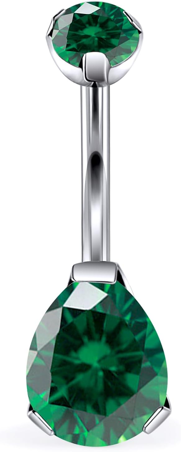 14G Astm F136 Titanium Internally Threaded Belly Button Ring Piercing Jewelry Cubic Zirconia Navel Rings Stud Belly Ring Barbell Piercing Jewelry for Women Men 10MM Bars - 我的商店我的商店我的商店