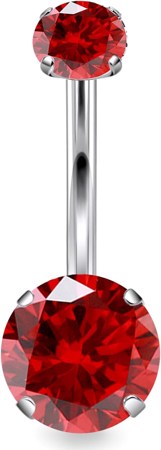 14G Astm F136 Titanium Internally Threaded Belly Button Ring Piercing Jewelry Cubic Zirconia Navel Rings Stud Belly Ring Barbell Piercing Jewelry for Women Men 10MM Bars - 我的商店我的商店我的商店