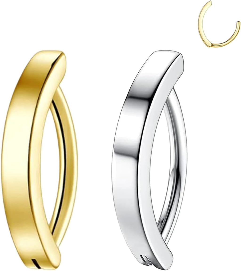 14G belly button ring Clicker belly ring - Surgical Steel, Mirror Travel Case & Waterproof Pouch Options - 我的商店我的商店我的商店