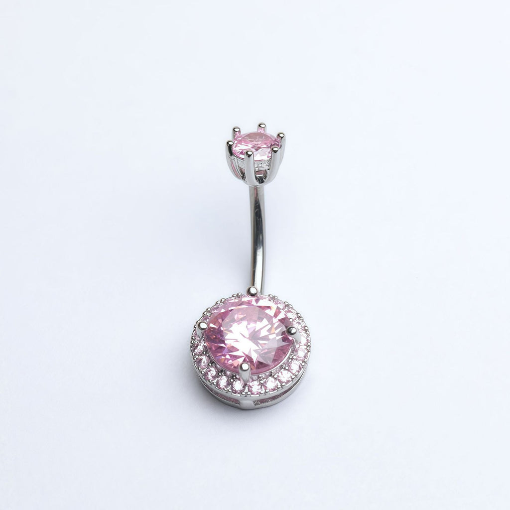 14G Belly Button Rings Surgical Stainless Steel Round Cubic Zirconia Navel Barbell Stud Body Piercing - QIAO Crystal我的商店QIAO Crystal