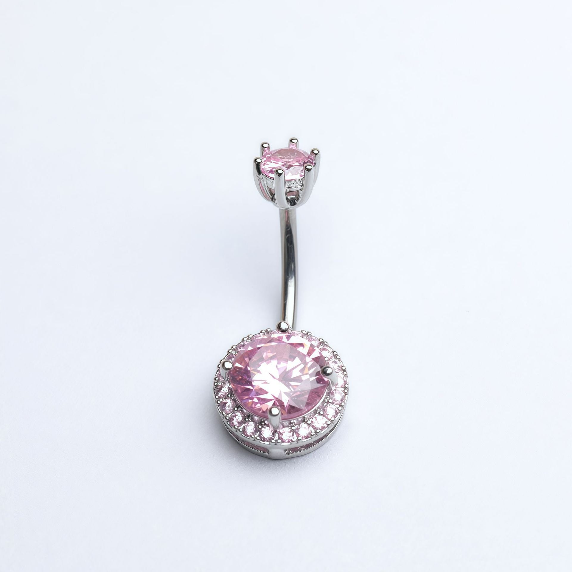 14G Belly Button Rings Surgical Stainless Steel Round Cubic Zirconia Navel Barbell Stud Body Piercing - QIAO Crystal我的商店QIAO Crystal
