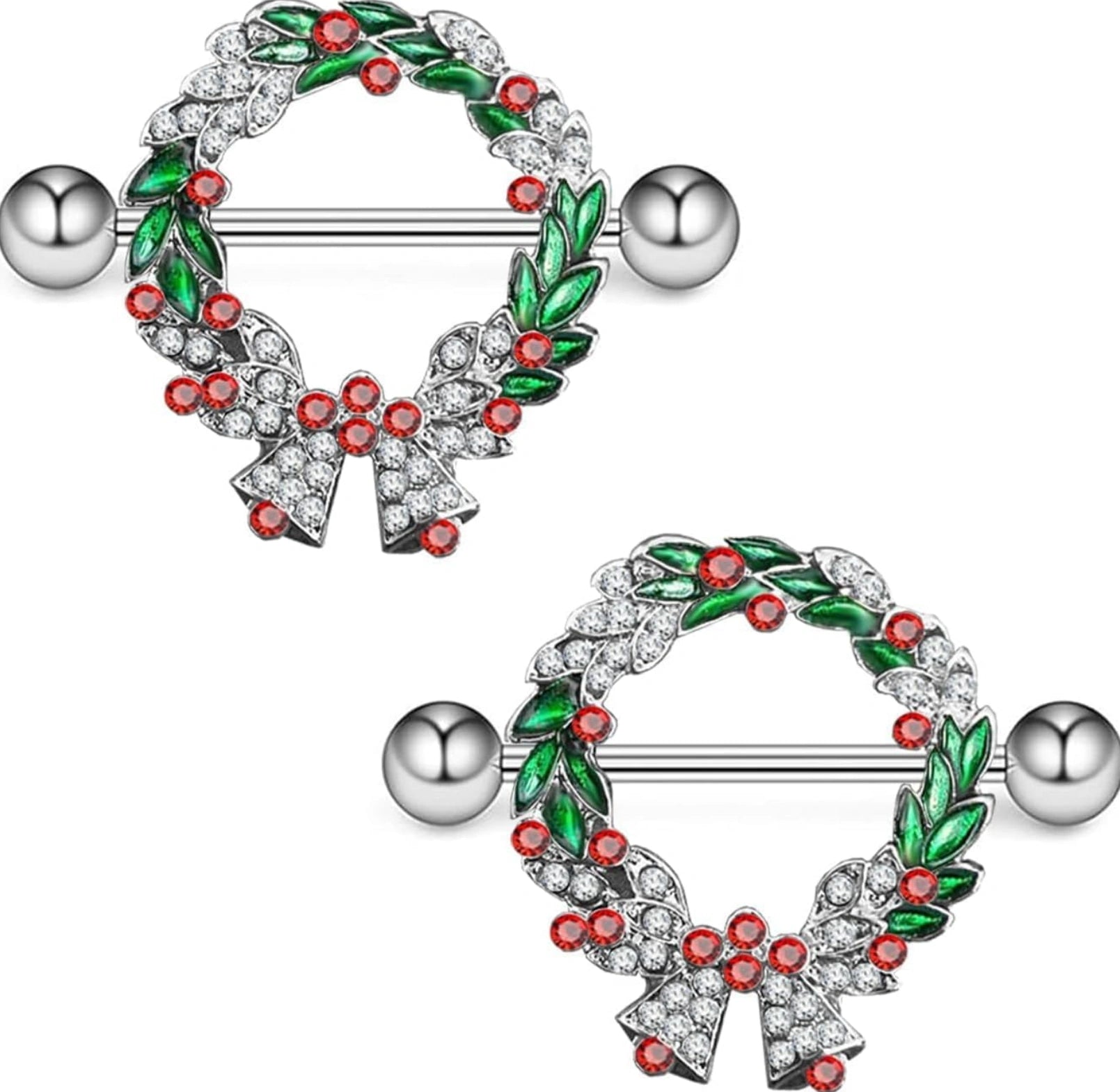 14g-christmas-nipple-barbells-garland-ring-316l-surgical-stainless-steel-womens-body-piercing-jewelry-with-small-bell-STYLE-B