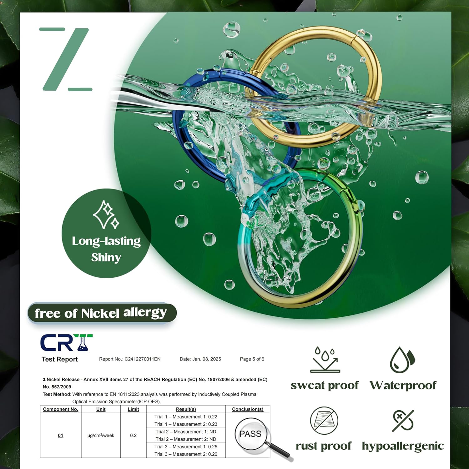 14G Clicker Belly Button Ring for Women White Gold Plated Hoop Belly Button Rings Shiny CZ Belly Button Clicker Oval Belly Ring Reverse Navel Body Belly Piercing Jewelry - 我的商店我的商店我的商店