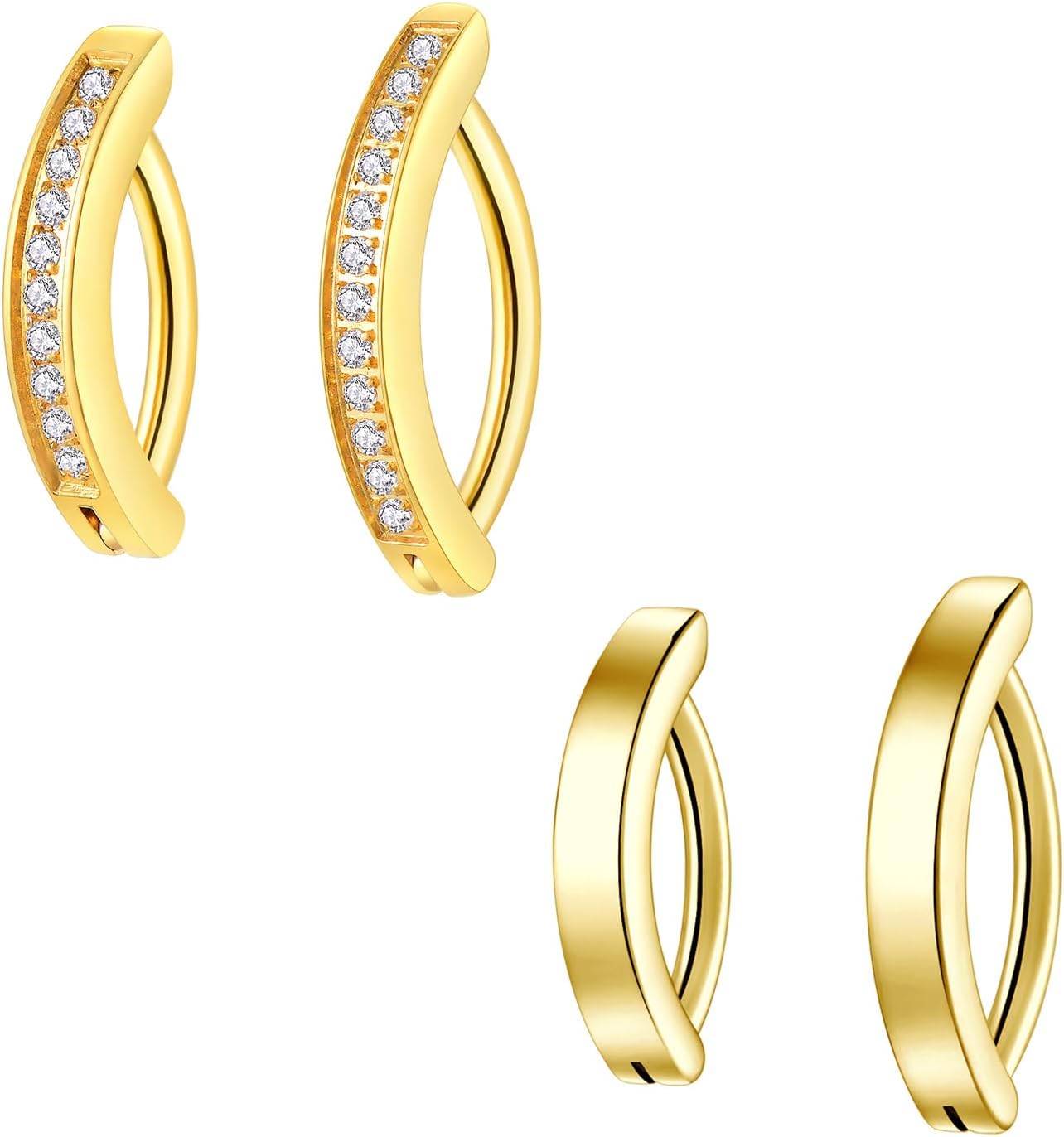 14G Clicker Belly Button Ring，Surgical Stainless Steel Hinged Belly Button Rings Belly Barbell Piercing Navel Barbell Body Jewelry 2PCS - 我的商店我的商店我的商店