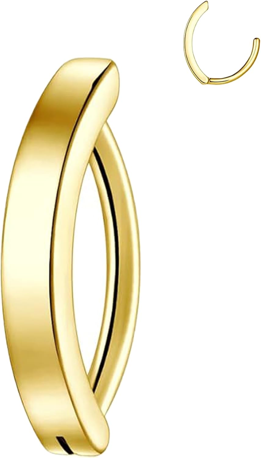 14G Clicker Belly Button Ring，Surgical Stainless Steel Hinged Belly Button Rings Belly Barbell Piercing Navel Barbell Body Jewelry 2PCS - 我的商店我的商店我的商店