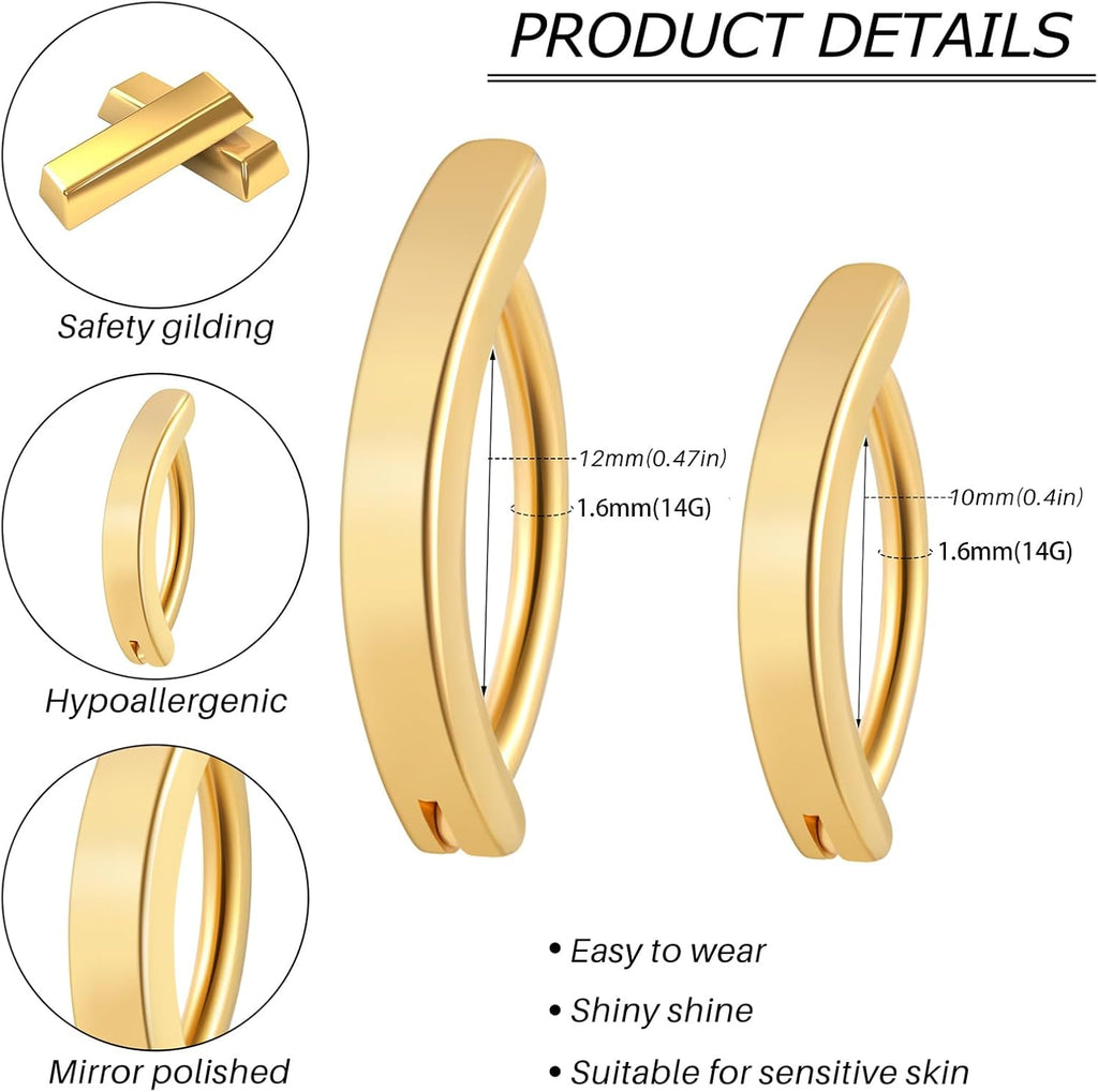 14G Clicker Belly Button Ring，Surgical Stainless Steel Hinged Belly Button Rings Belly Barbell Piercing Navel Barbell Body Jewelry 2PCS - 我的商店我的商店我的商店