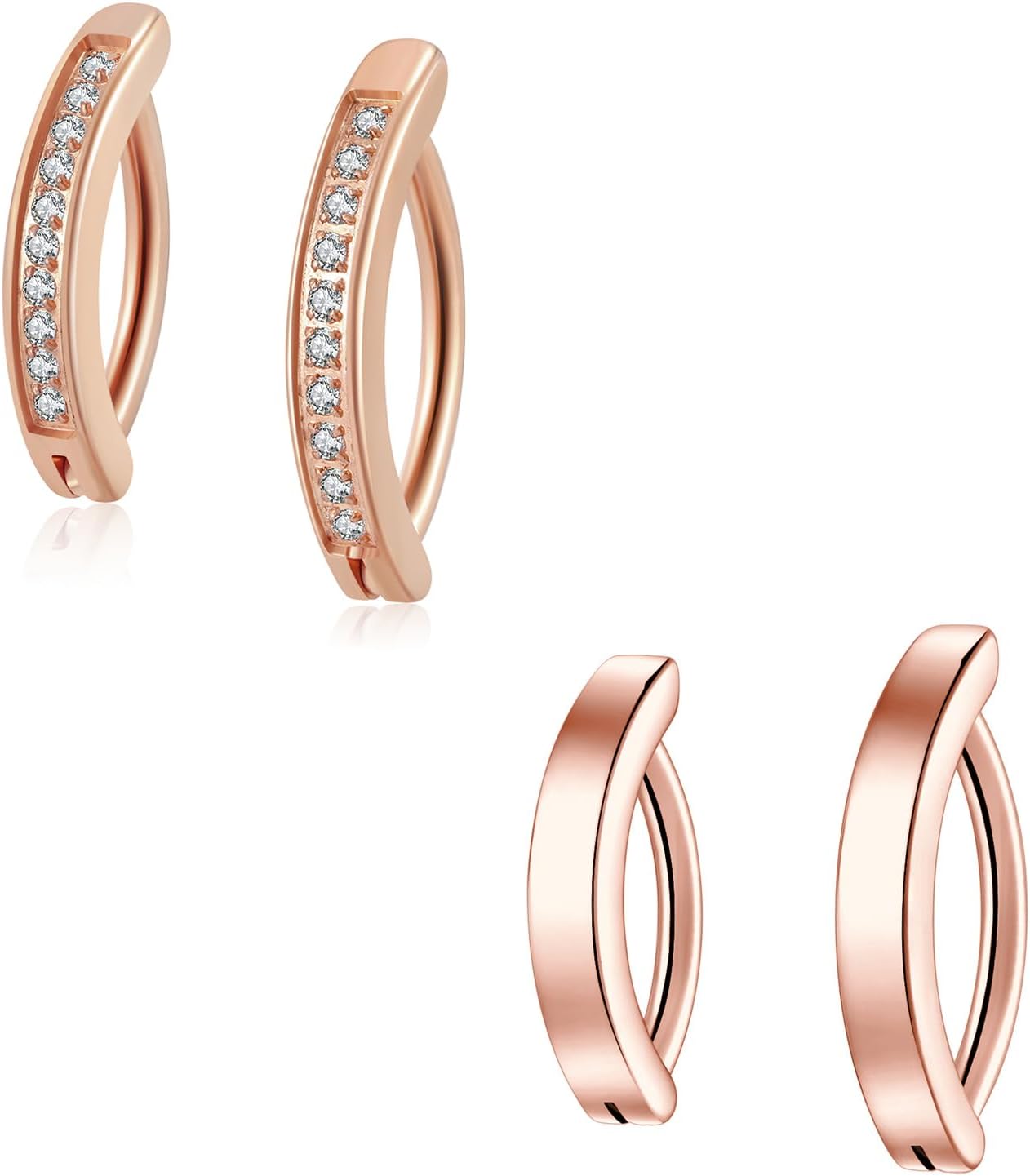 14G Clicker Belly Button Ring，Surgical Stainless Steel Hinged Belly Button Rings Belly Barbell Piercing Navel Barbell Body Jewelry 2PCS - 我的商店我的商店我的商店