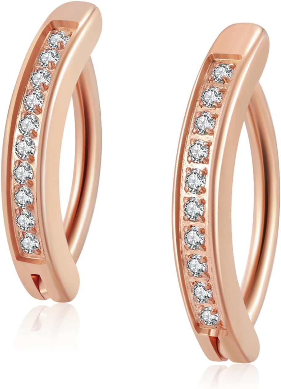 14G Clicker Belly Button Ring，Surgical Stainless Steel Hinged Belly Button Rings Belly Barbell Piercing Navel Barbell Body Jewelry 2PCS - 我的商店我的商店我的商店