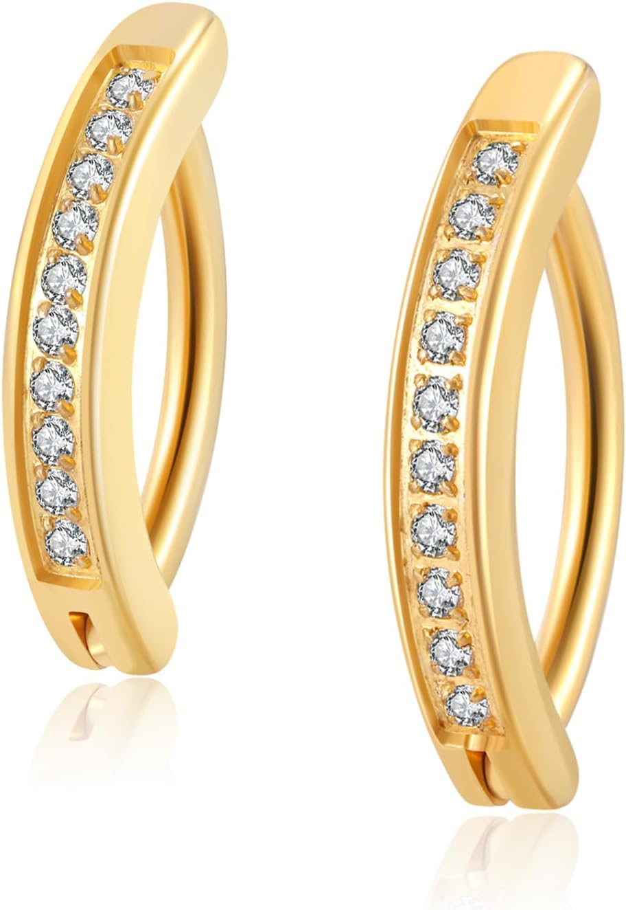 14G Clicker Belly Button Ring，Surgical Stainless Steel Hinged Belly Button Rings Belly Barbell Piercing Navel Barbell Body Jewelry 2PCS - 我的商店我的商店我的商店