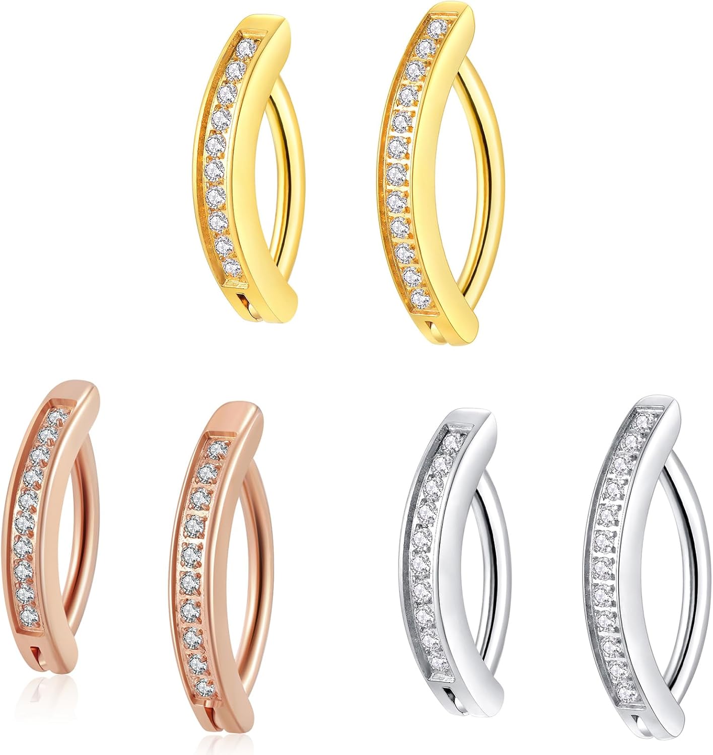 14G Clicker Belly Button Ring，Surgical Stainless Steel Hinged Belly Button Rings Belly Barbell Piercing Navel Barbell Body Jewelry 2PCS - 我的商店我的商店我的商店