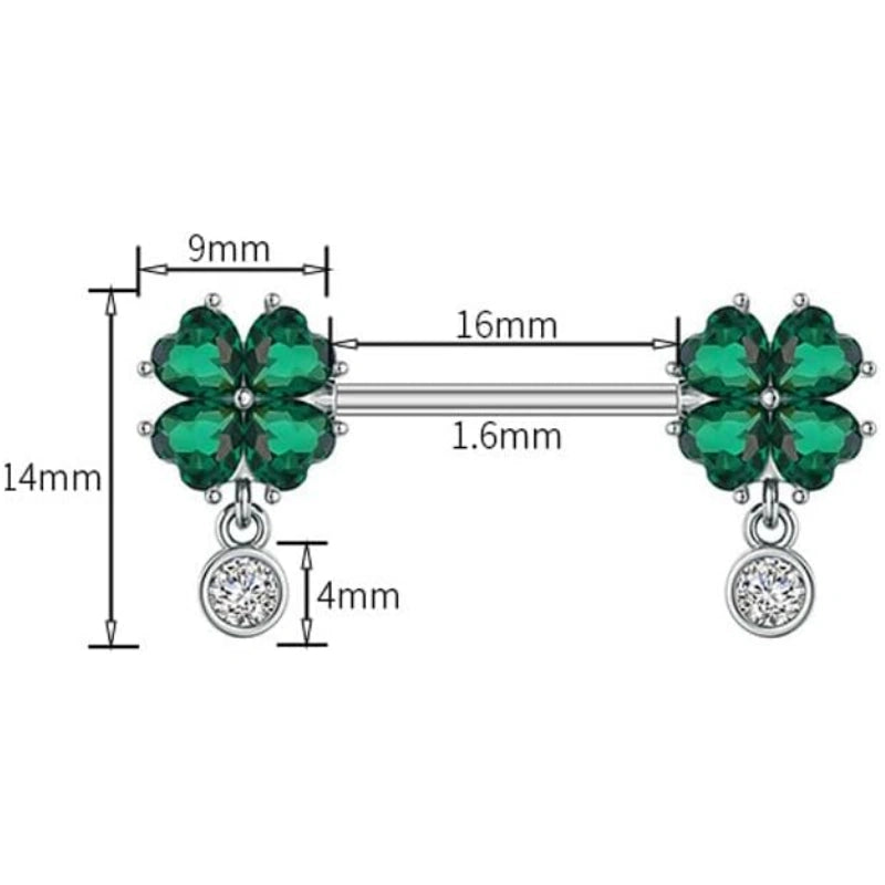 Detailed view showing the straight barbell’s 14G (1.6mm) thickness and smooth, polished 316L stainless steel construction with secure ball ends.