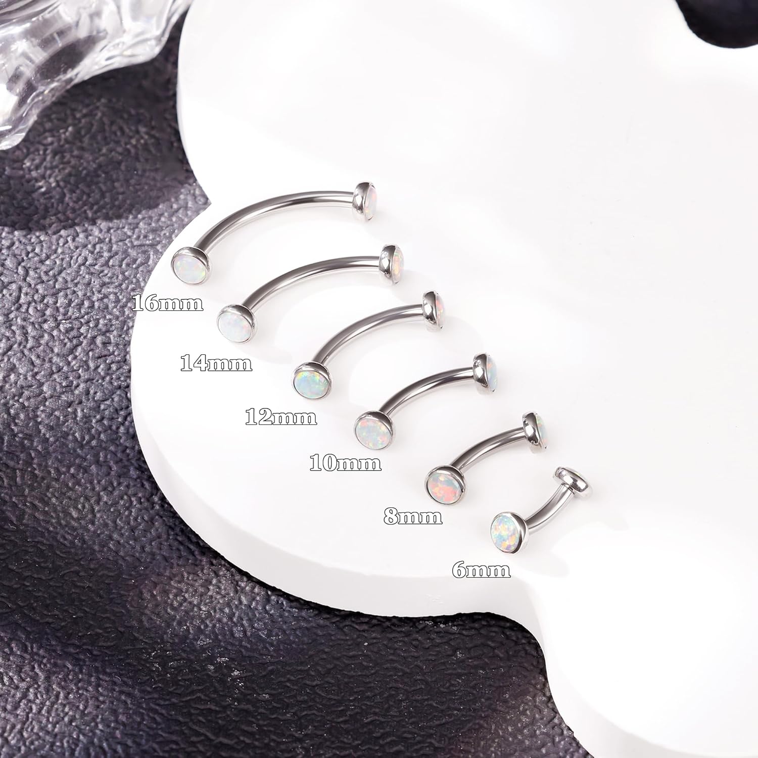 14G G23 Titanium Opal Belly Button Rings for Women Small Belly Ring Internally Thread Petite Navel Piercing Jewelry for Sensitive Skin 6/8/10/12/14/16MM - 我的商店我的商店我的商店