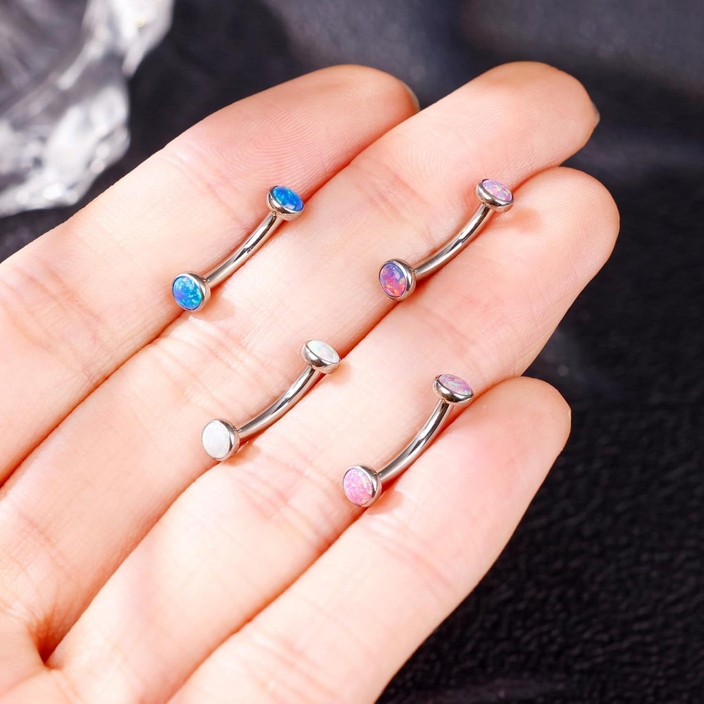 14G G23 Titanium Opal Belly Button Rings for Women Small Belly Ring Internally Thread Petite Navel Piercing Jewelry for Sensitive Skin 6/8/10/12/14/16MM - 我的商店我的商店我的商店